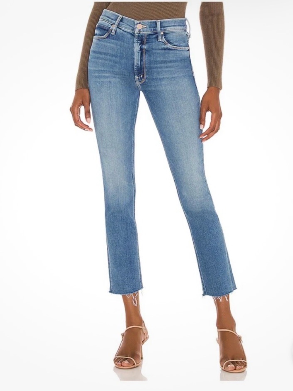 MOTHER The Dazzler Mid Rise Ankle Fray Jeans Sz 27 EUC